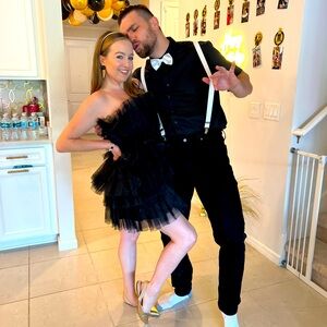 Lulus black strapless tulle dress